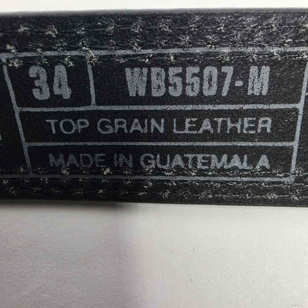Carhartt Belt Grayish Black Top Grain Leather Size 34 Measures 40